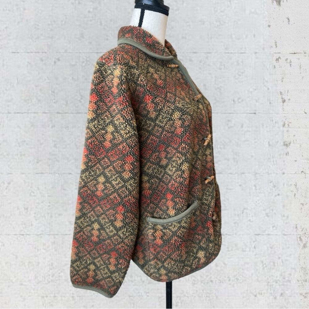 Orvis Olive, Rust & Gold Patterned Toggle Utility Jacket - Picture 5 of 10